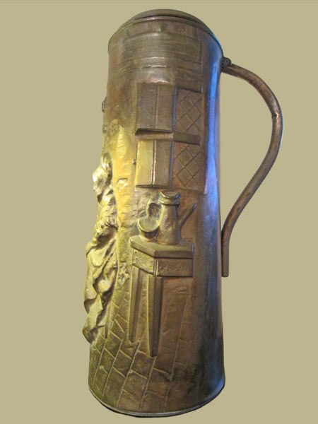 Crested Tall Tankard Open Base High Relief Figurative Artist Monogram