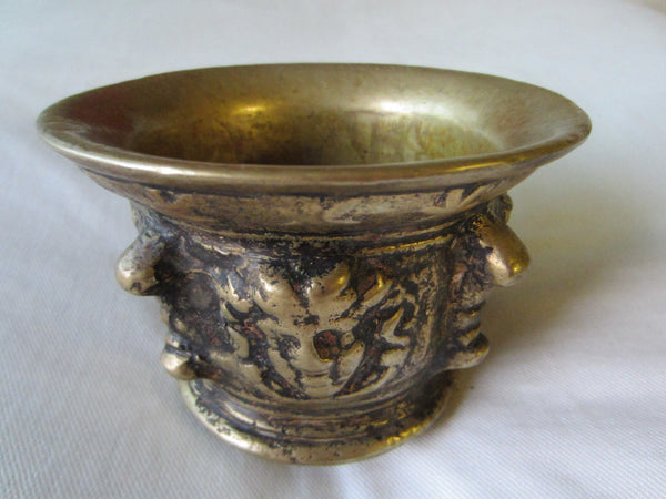 Etruscan Brass Medicine Bowl Lion Medallions Stars - Designer Unique Finds 