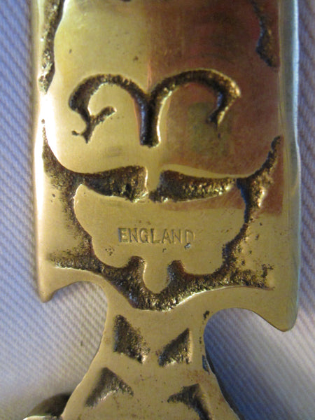 Medieval Style Brass England Letter Opener Bookmark - Designer Unique Finds 