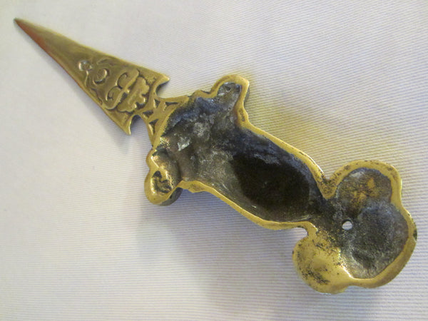 Medieval Style Brass England Letter Opener Bookmark - Designer Unique Finds 