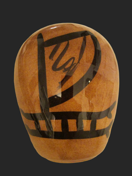 Ceramic Vase Double Canoe Hawaii By Elo Mustard Black Signed Pottery - Designer Unique Finds 
 - 3