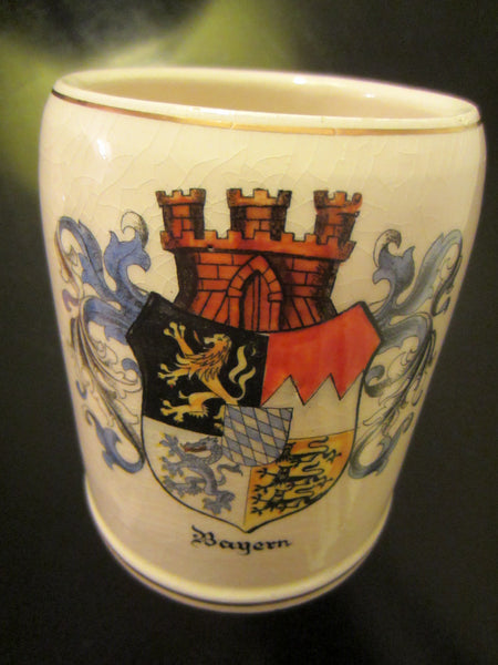 A Wilhelm Germany Bayern Region Coat Of Arm Ceramic Stein - Designer Unique Finds 