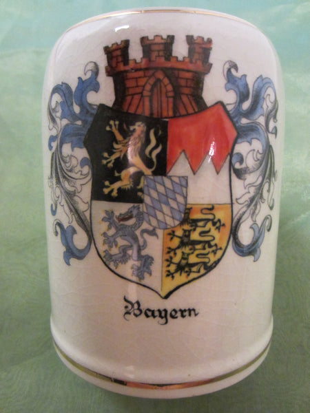 A Wilhelm Germany Bayern Region Coat Of Arm Ceramic Stein - Designer Unique Finds 