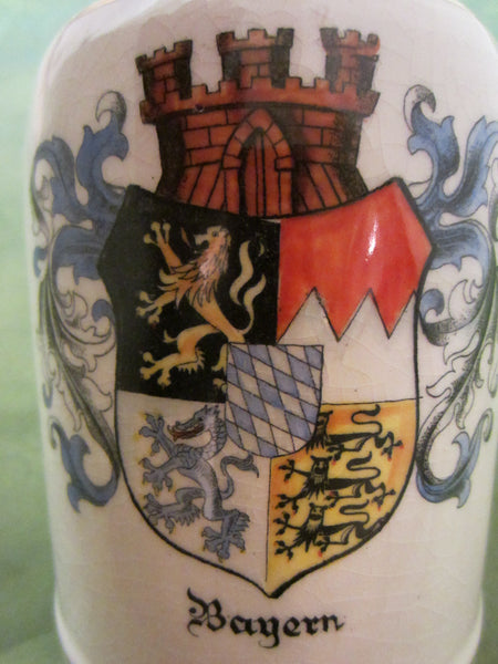 A Wilhelm Germany Bayern Region Coat Of Arm Ceramic Stein - Designer Unique Finds 