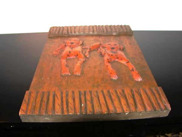Folk Art Wood Carving Dalmatian Puppies - Designer Unique Finds 
 - 1