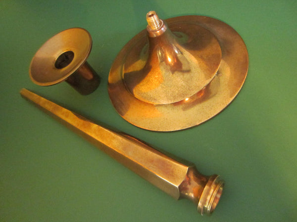 Federal Brass Candle Holders In Pair - Designer Unique Finds 
 - 1