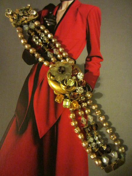 Miriam Haskell Bracelet Champagne Pearls - Designer Unique Finds 
 - 2