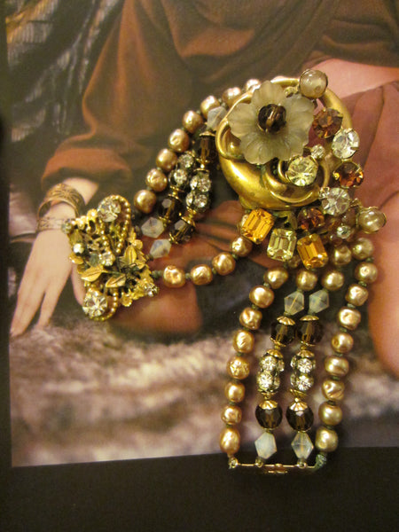 Miriam Haskell Bracelet Champagne Pearls - Designer Unique Finds 
 - 4