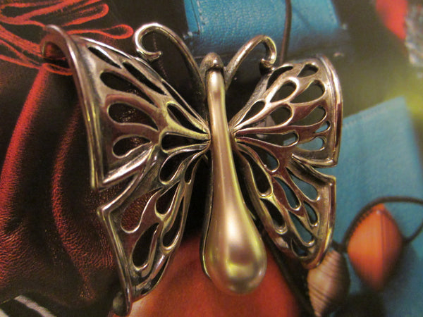 Tortolani Pewter Italian Butterfly Brooch - Designer Unique Finds 
 - 1