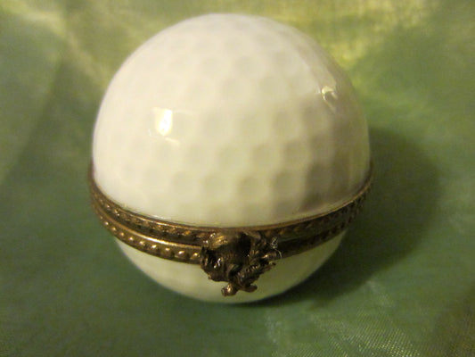 Limoges France Golf Ball Trinket Box - Designer Unique Finds 