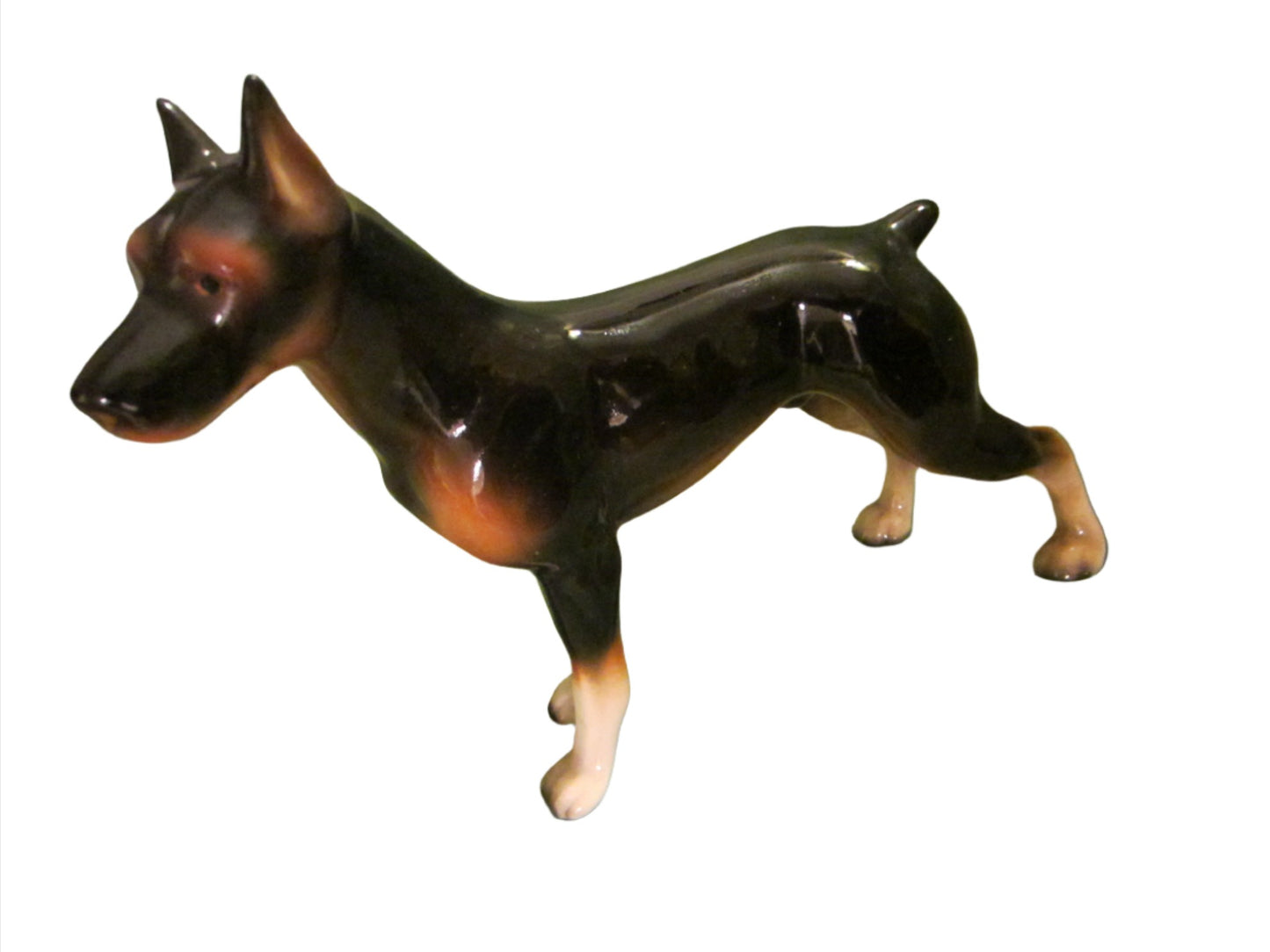 Folk Art Ceramic Dog Figure With Number - Designer Unique Finds 
