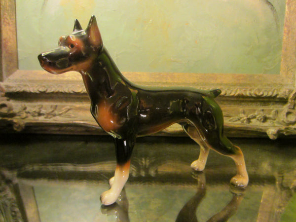 Folk Art Ceramic Dog Figure With Number - Designer Unique Finds 