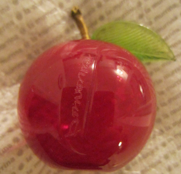 La Murrina Murano Blown Glass Red Plum Signed Fruit Made in Italy