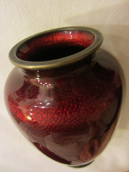 Yamamoto Pigeon Blood Cloisonne Vases Silver Mount Signed - Designer Unique Finds 
 - 4