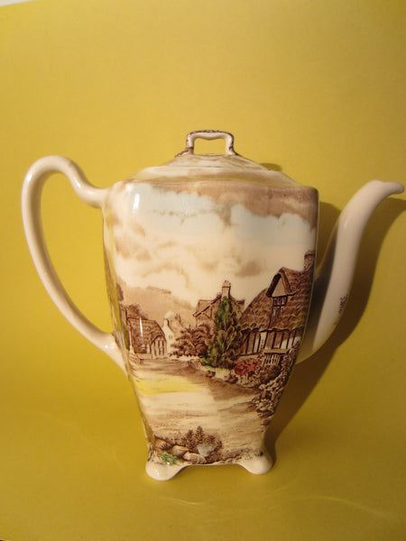 Olde English Countryside By Johnson Bros Hand Engraving Teapot - Designer Unique Finds 