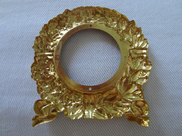 Italian Marble Brass Riffles Wreath Art Deco Signed Paperweight - Designer Unique Finds 
 - 5