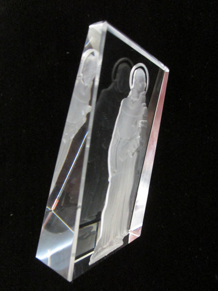 Religious Inspire Holy Man Crystal Icon Expressive Etched Figure - Designer Unique Finds 
 - 2