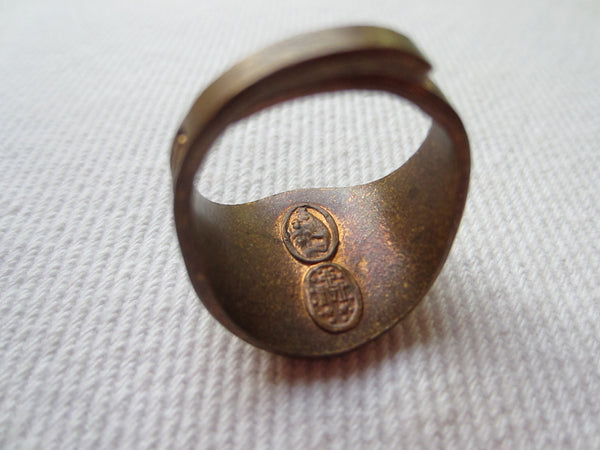 Masonic Adjustable Golden Metal Ring - Designer Unique Finds 
