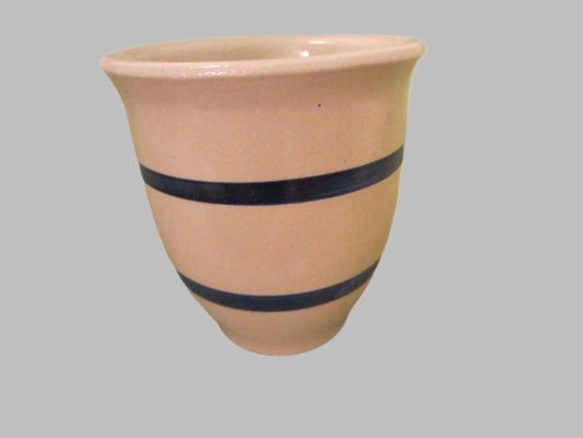 Roseville Ohio Kitchen Crock PRP USA Blue Stripes Ceramic Jar - Designer Unique Finds 