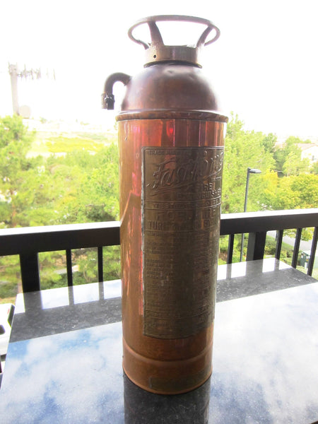 Fast Fome Juxtaposition Brass Coppertone Fire Extinguisher - Designer Unique Finds 
 - 1