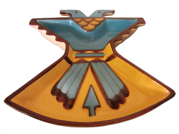 Sims Native American Thunderbird Glazed Ceramic Tray
