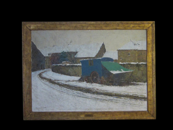 Fernand Alexis Lambert Winter Impressionist Oil On Canvas Medaille Anteiurement