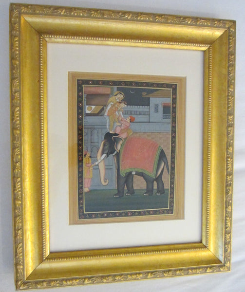 Soof India Wedding Miniature Gouache Painting Applied Gold - Designer Unique Finds 