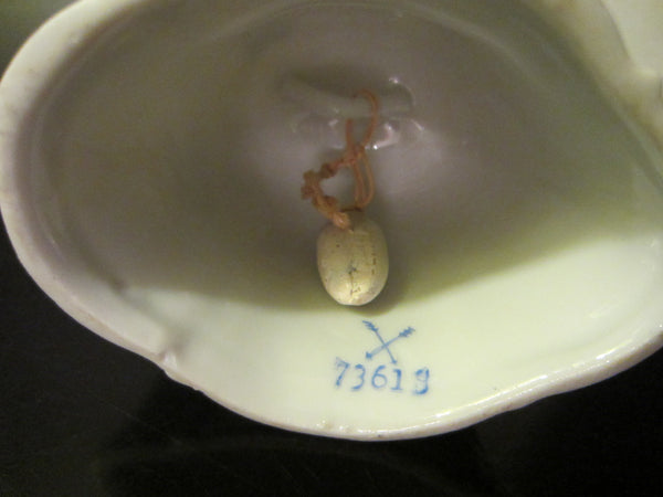 Meissen Style White Porcelain Bell Hand Decorated Gold Flowers - Designer Unique Finds 