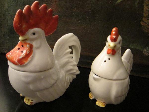 Rooster Hen Japan Ceramic Quartet Kitchen Decor
