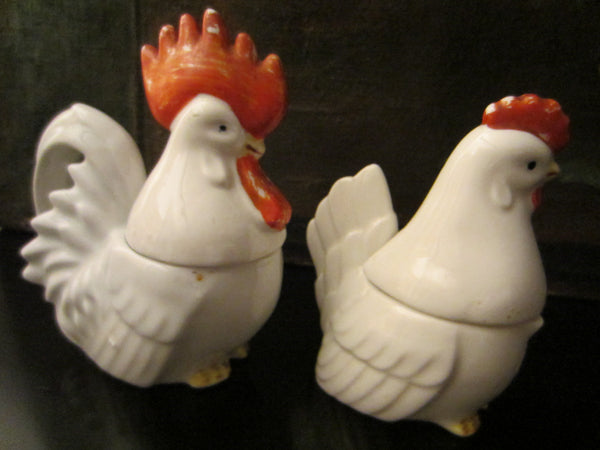 Rooster Hen Japan Ceramic Quartet Kitchen Decor