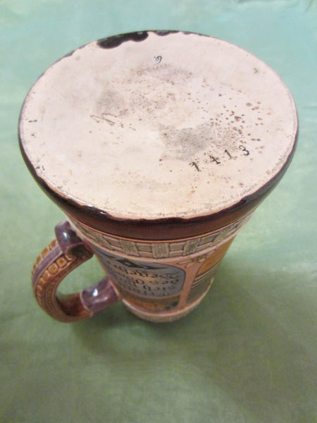 German Story Teller Ceramic Mug Hand Decorated Scripted - Designer Unique Finds 