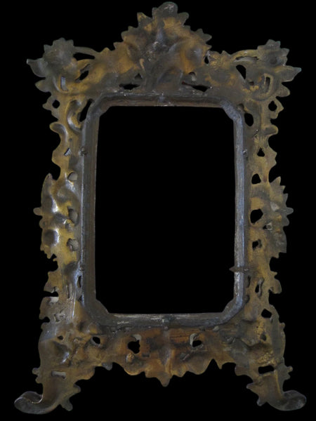 Rococo French Cherub Gilt Bronze Crested Photo Frame - Designer Unique Finds 
 - 4