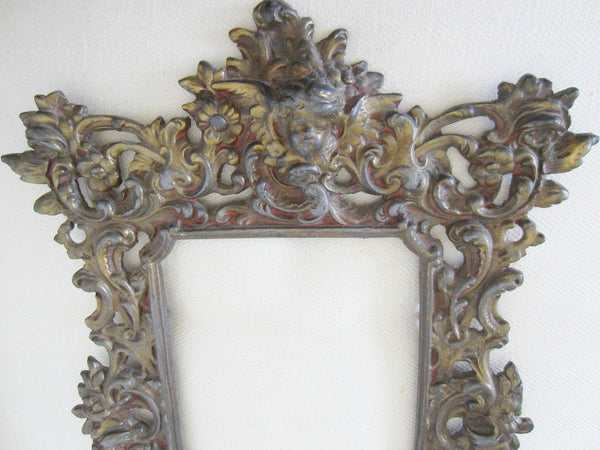 Rococo French Cherub Gilt Bronze Crested Photo Frame - Designer Unique Finds 
 - 3