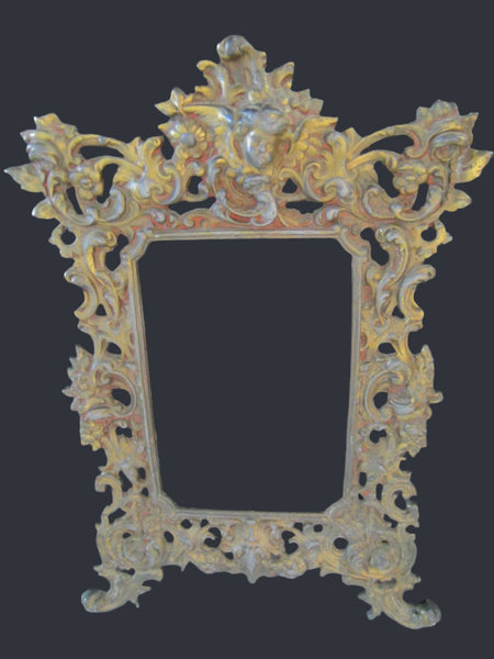 Rococo Style French Cherub Crest Bronze Photo Frame