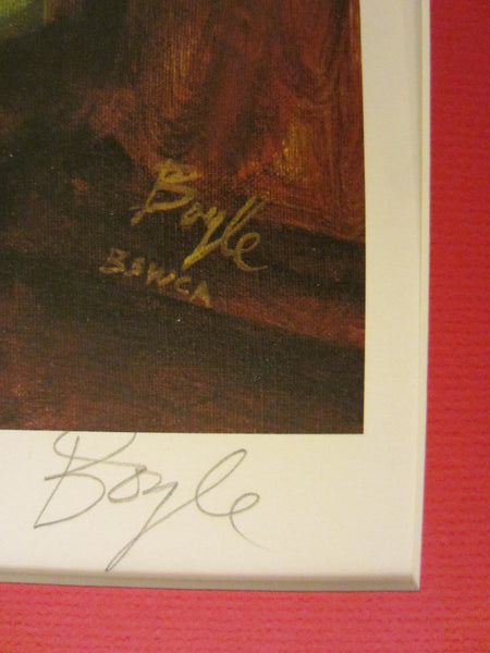 Neil Boyle Flamingo Dance Signed Lithograph Western Inspire Titled Numbered - Designer Unique Finds 