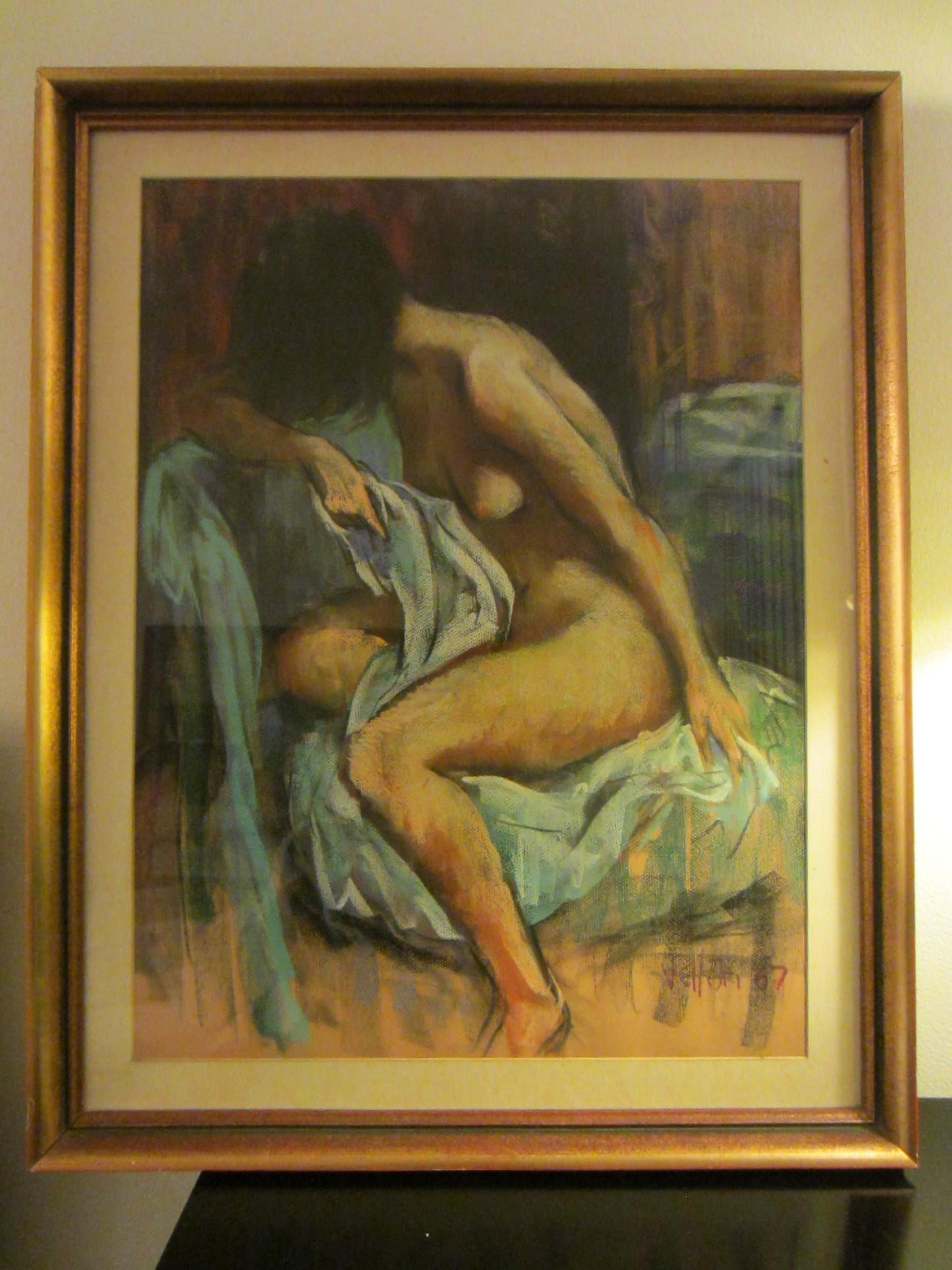 Velletri 67 Portrait Gouache Signed Scripted Original Frame