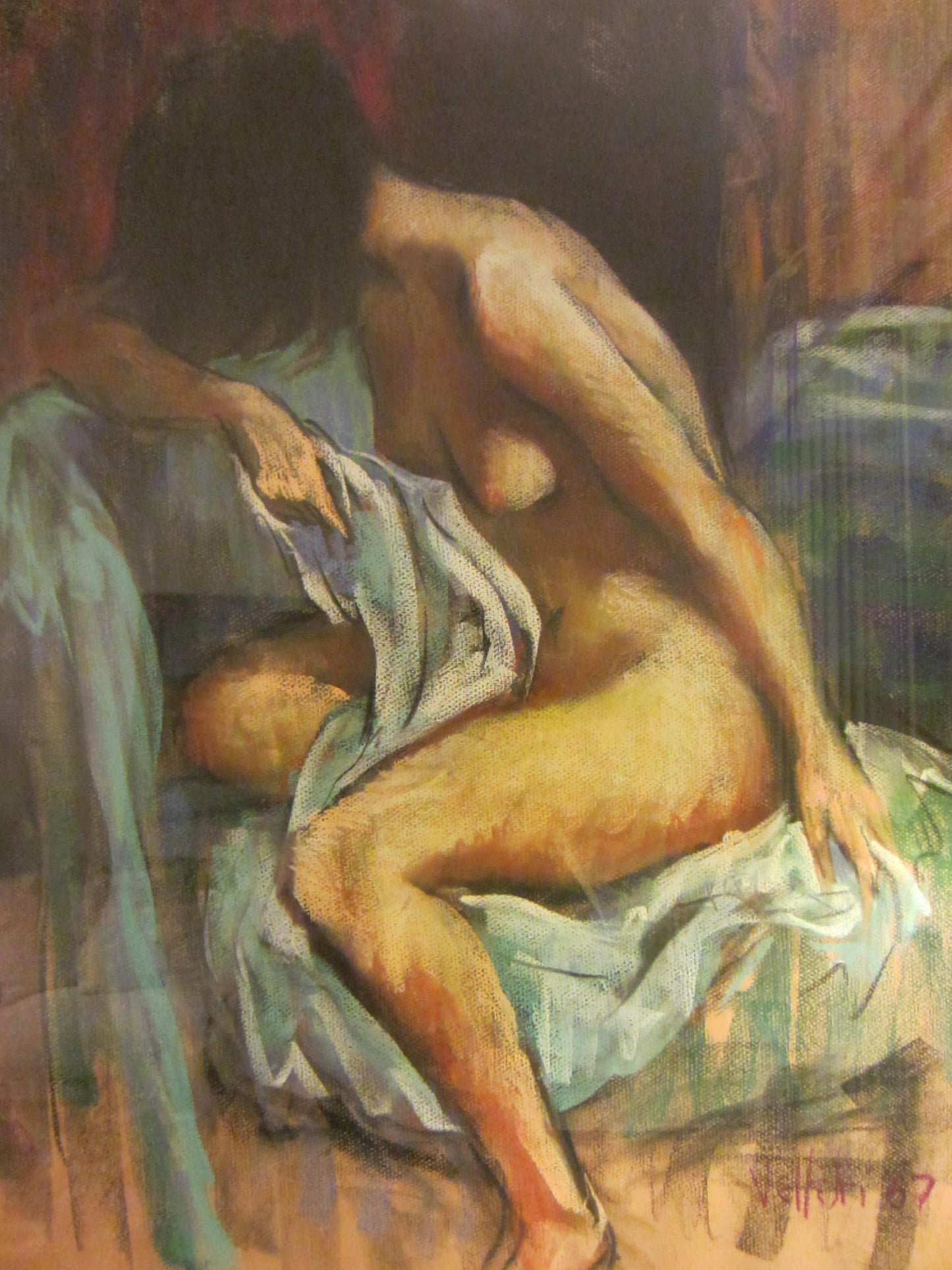 Velletri 67 Portrait Gouache Signed Scripted Original Frame
