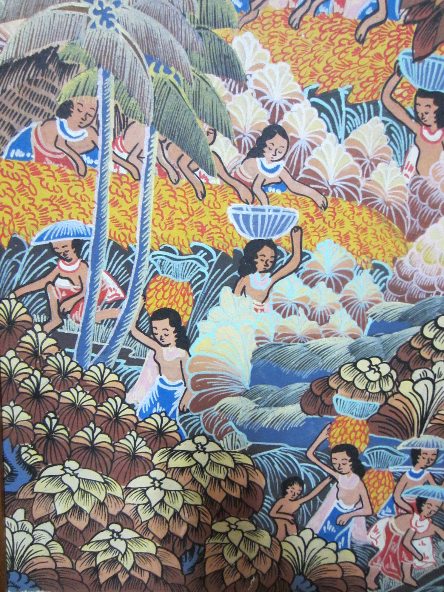 Kt Teker Signed Impressionist Bali Paradise Feast Balinese