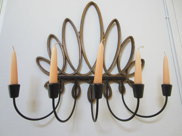 Syroco Candle Sconce Mid Century Wall Decor - Designer Unique Finds 