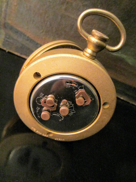 Bulova Japan Pendant Clock Ormolu Figurative Floral Medallion Crest Cover
