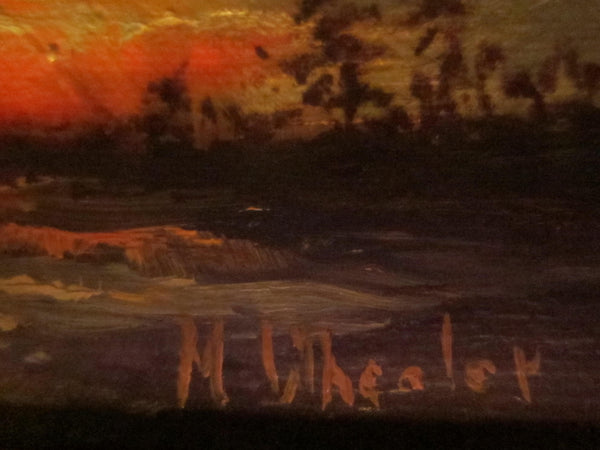 Sunset Impressionist Maritime Canvas Board Signed M Whealer - Designer Unique Finds 
 - 5