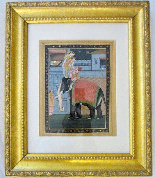 India Bride Watercolor Gold Painted Miniature Gouache 
