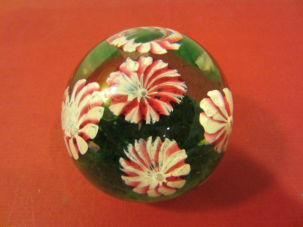 Murano Glass Peppermint Paperweight - Designer Unique Finds 