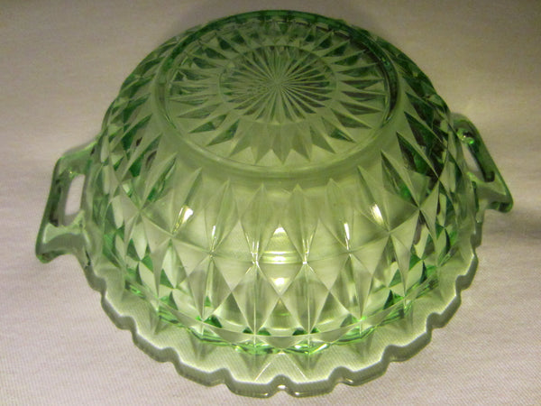 Jeanette Windsor Bowl Diamond Green Depression Glass - Designer Unique Finds 
 - 4