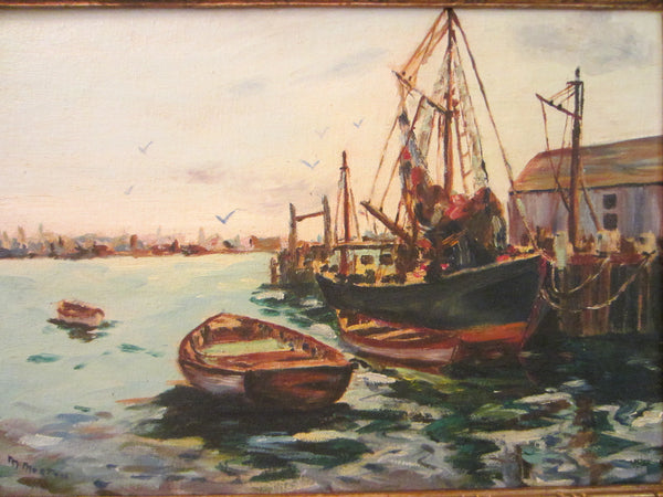 M Morton Seascape Oil on Canvas Board - Designer Unique Finds 
 - 1