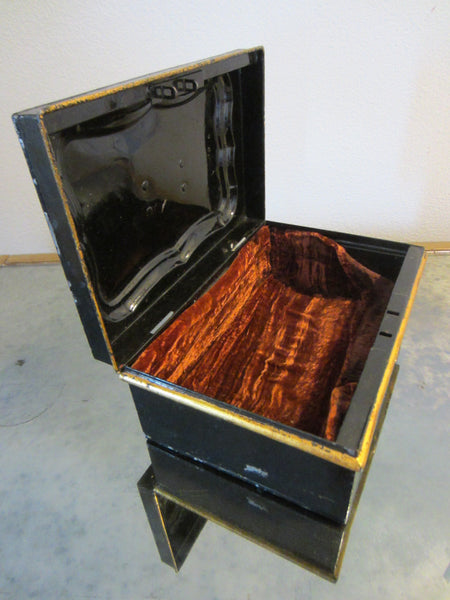 Black Tole Metal Art Deco Box