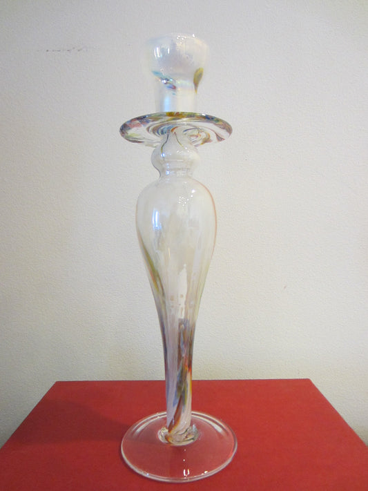 Silvestri Opera In Vetro Cristallo Arte Murano Made Italy Candle Stand - Designer Unique Finds 