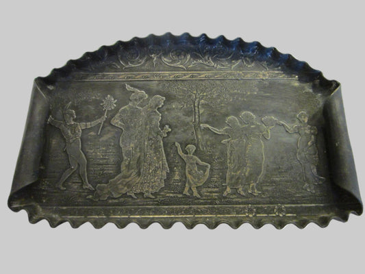 Reed Barton Crumb Tray Rolled Handles Figurative Hallmarks 1880