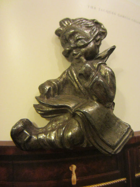 Folk Art Hummel Style Figurative Primitive Metal Brooch