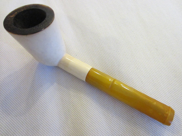 Real Block Meerschaum Smoking Pipe In Hand Made Custom Case - Designer Unique Finds 